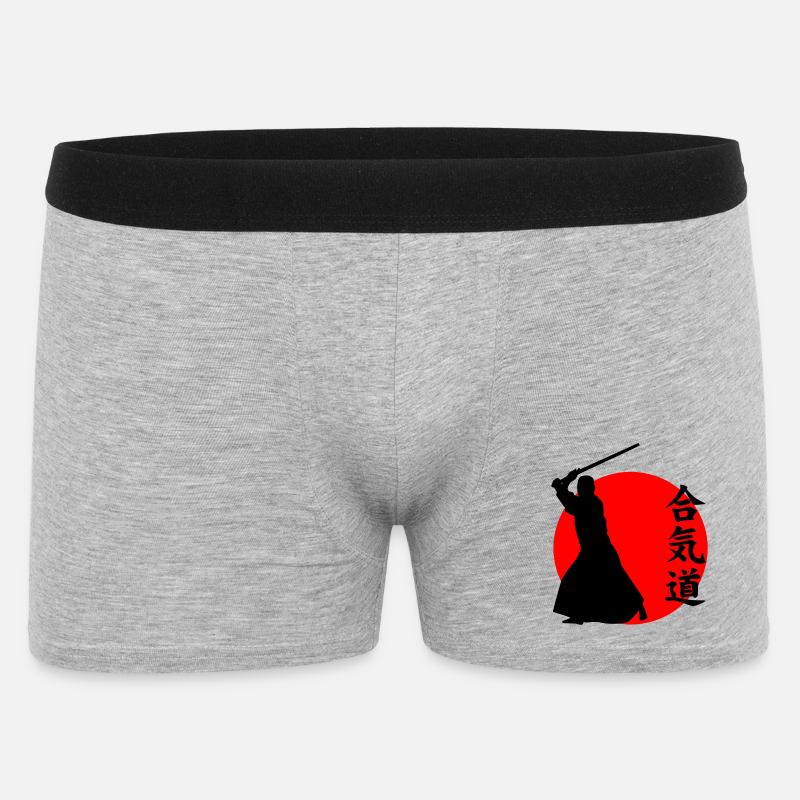 Aikido - Männer Boxer Shorts - Grau meliert