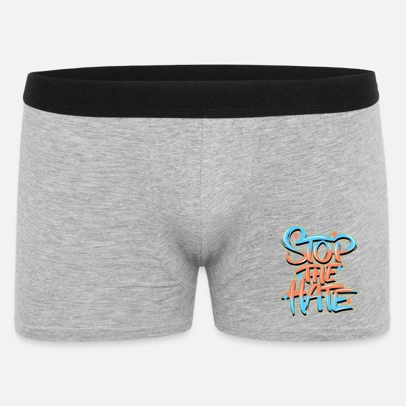 Stop Hate Graffiti - Men's Boxer Shorts - heather grey