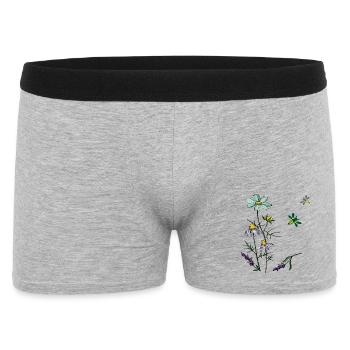 Herbs, chamomile, bees - Men's Boxer Shorts - heather grey - Front