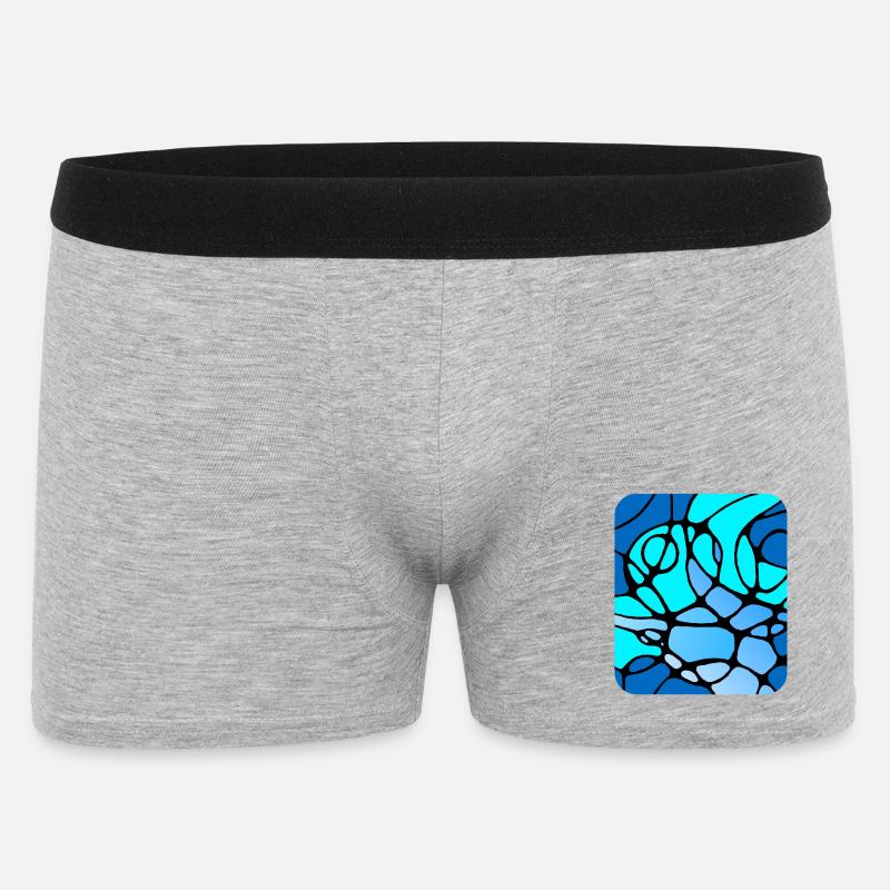 Neurografik modernes abstraktes Design - Männer Boxer Shorts - Grau meliert
