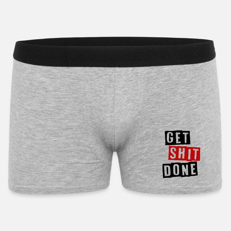 GET SHIT DONE - Männer Boxer Shorts - Grau meliert