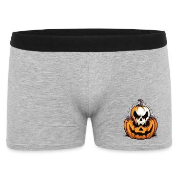 Citrouille effrayante avec motif de crâne - Boxer Homme - gris chiné - Devant