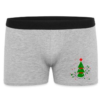 Weihnachten, Tannenbaum - Männer Boxer Shorts - Grau meliert - Vorne