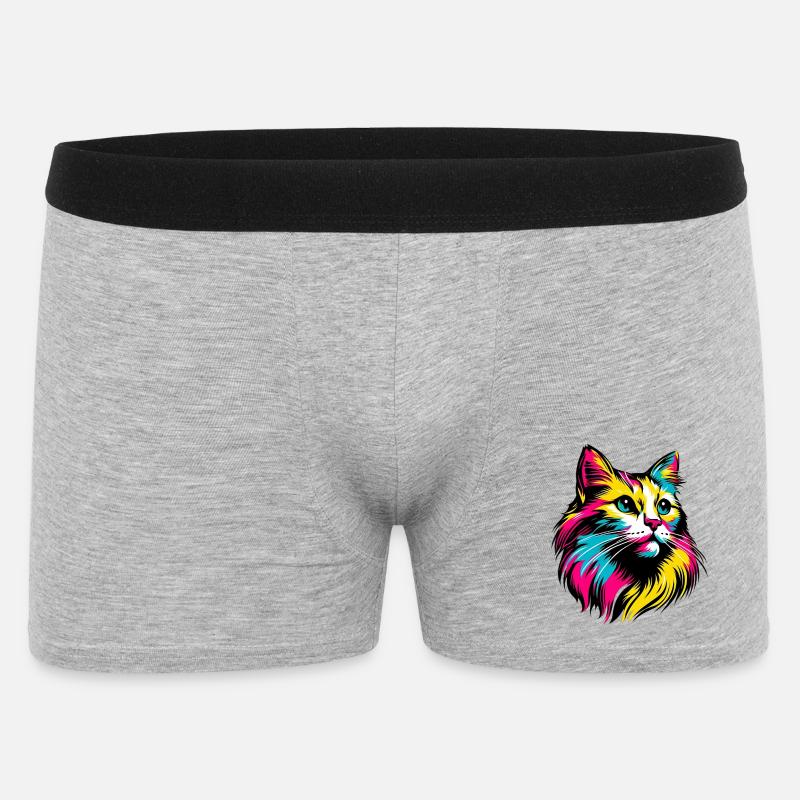Kat - Boxer Shorts til mænd - grå meleret