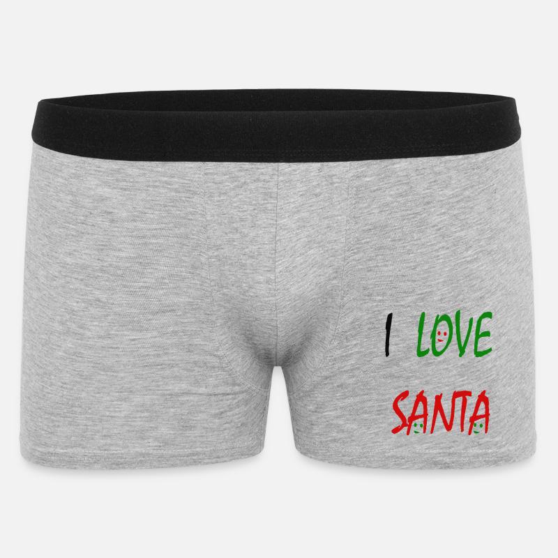 Ich liebe den Weihnachtsmann - Männer Boxer Shorts - Grau meliert