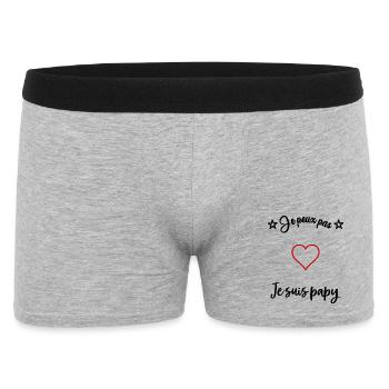 GRANDPA. FATHER'S DAY. HAPPY FATHER'S DAY. I LOVE YOU. - Men's Boxer Shorts - heather grey - Front