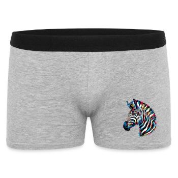 Zebra - Männer Boxer Shorts - Grau meliert - Vorne