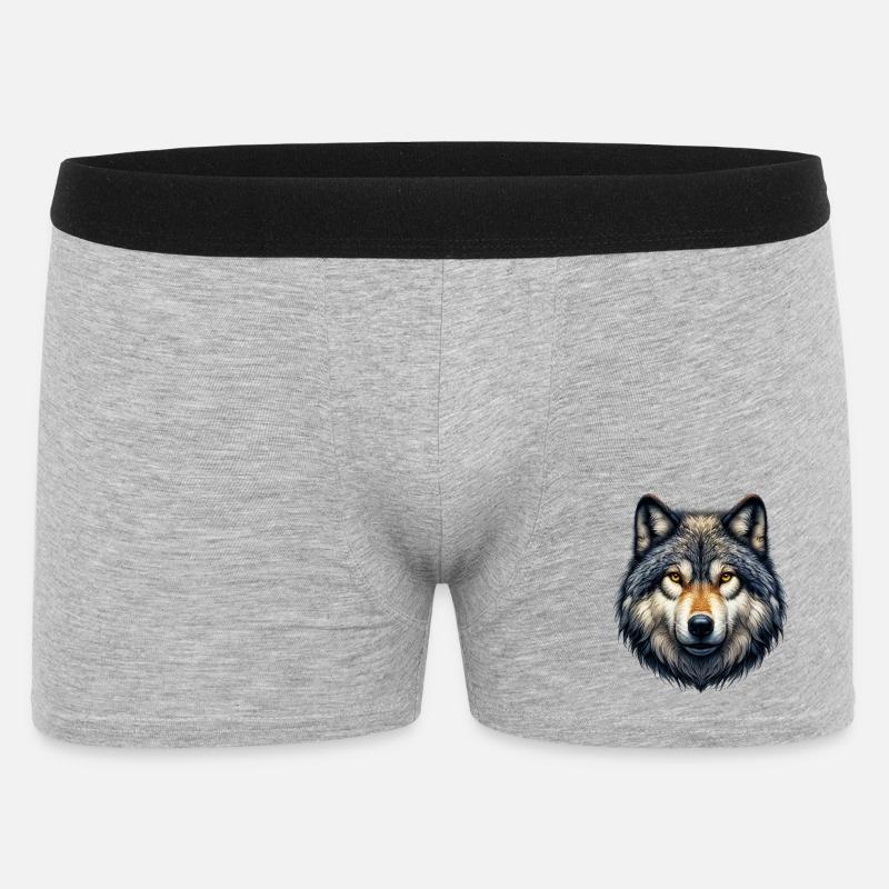 Wolf - Men's Boxer Shorts - heather grey