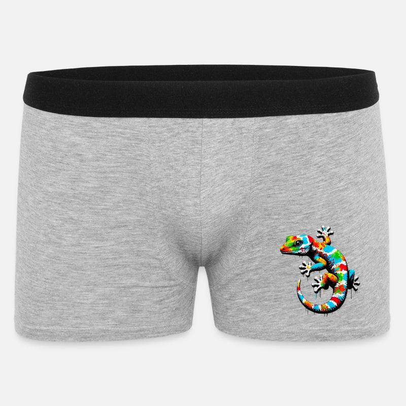 Gecko - Männer Boxer Shorts - Grau meliert