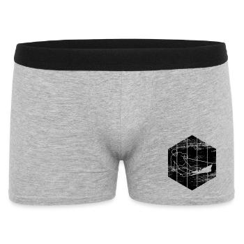 Croquis de skieur drôle - Boxer Homme - gris chiné - Devant