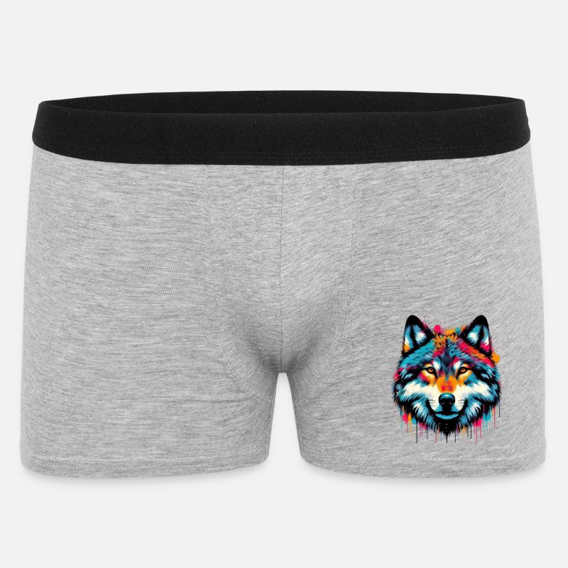 Wolf - Men's Boxer Shorts - heather grey