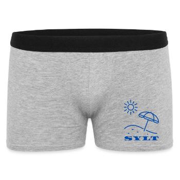 SYLT Sun and Beach Umbrella Illustration - Men's Boxer Shorts - heather grey - Front