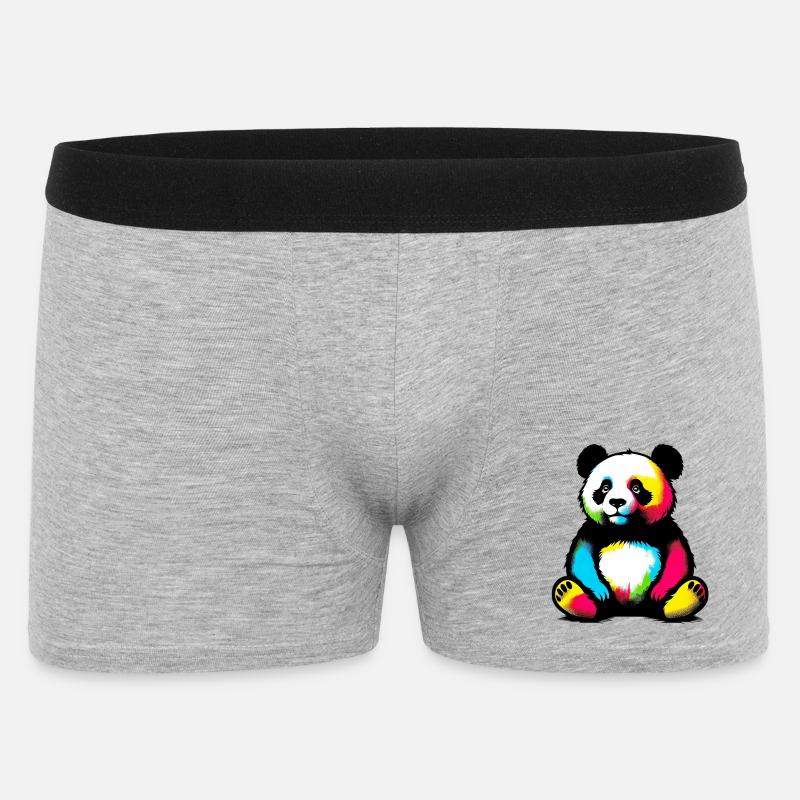 Panda - Männer Boxer Shorts - Grau meliert