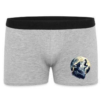 Wolf howls at the full moon - Men's Boxer Shorts - heather grey - Front