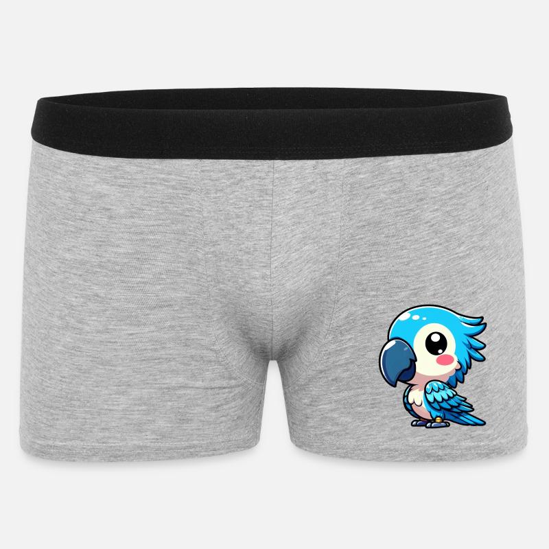 Papagei - Männer Boxer Shorts - Grau meliert