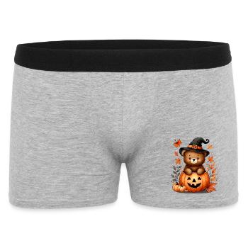 Halloween Teddy Bear in the Pumpkin: Sweet Scary Fun - Men's Boxer Shorts - heather grey - Front