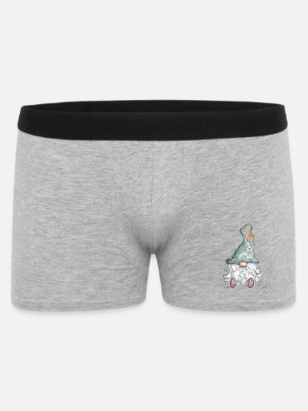 Gnome Dwarf Christmas Gnome Holidays - Men's Boxer Shorts - heather grey