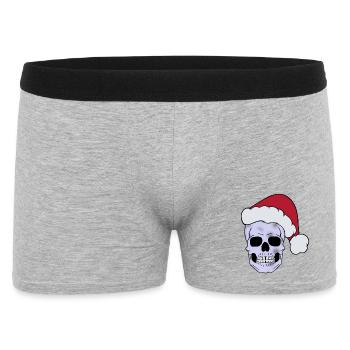 Skull Santa Claus Merry Christmas - Men's Boxer Shorts - heather grey - Front
