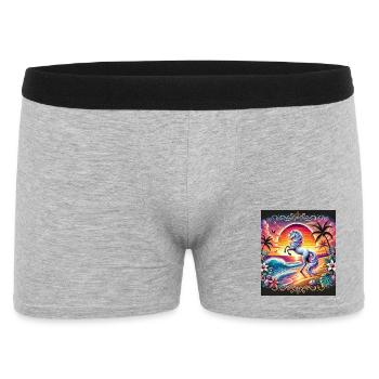 Sonnenuntergangsross am Tropenstrand - Männer Boxer Shorts - Grau meliert - Vorne