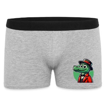 Krokodil Russian auf Russisch Russen Krokodile - Männer Boxer Shorts - Grau meliert - Vorne