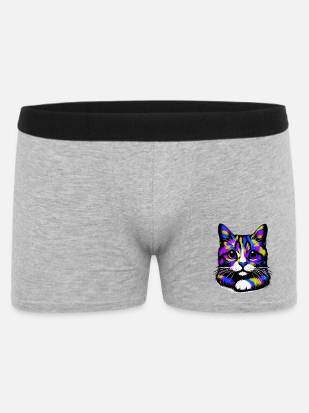 Cat - Men's Boxer Shorts - heather grey