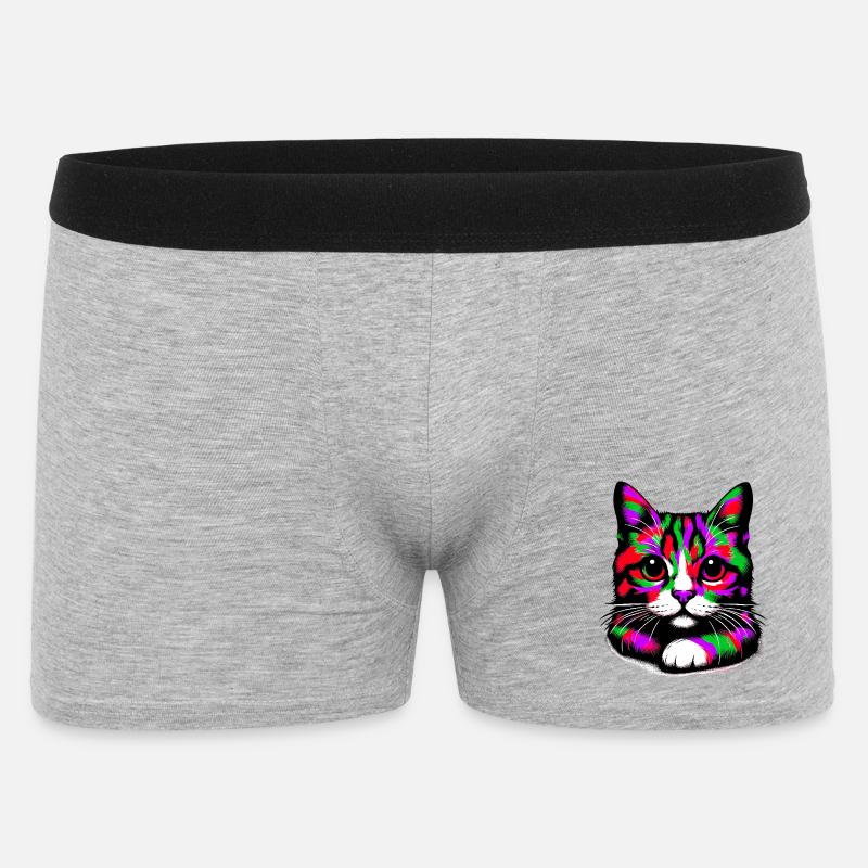 Chat - Boxer Homme - gris chiné