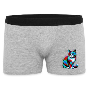 Cat - Men's Boxer Shorts - heather grey - Front