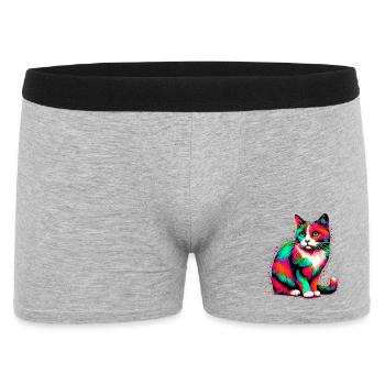 Katze - Männer Boxer Shorts - Grau meliert - Vorne