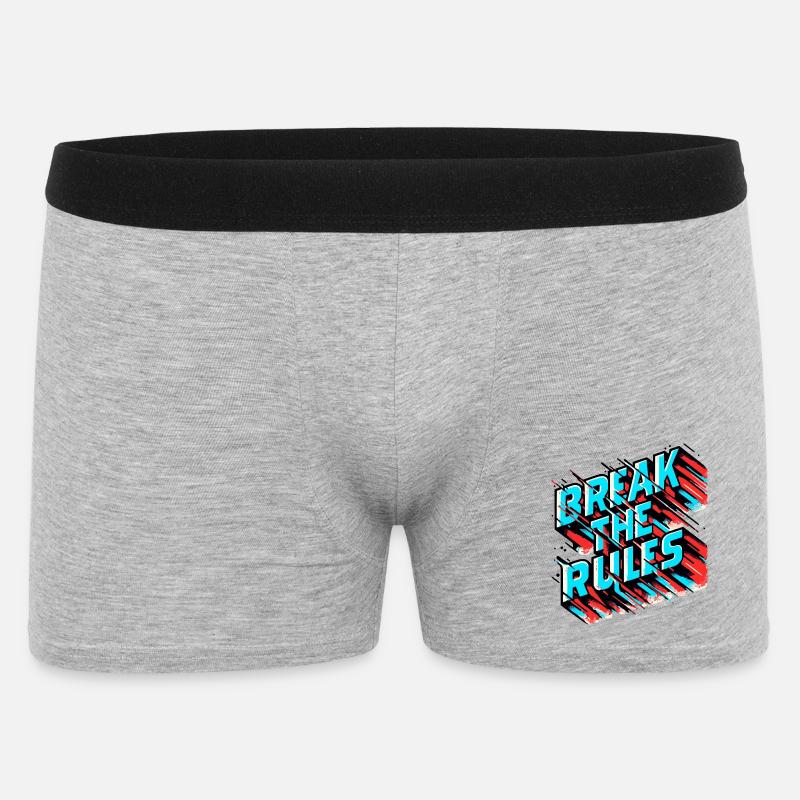 Break the Rules – Glitch Effect - Männer Boxer Shorts - Grau meliert