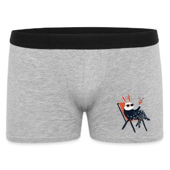 Beach Bunny – Chill Rabbit with Shades & Drink - Men's Boxer Shorts - heather grey - Front