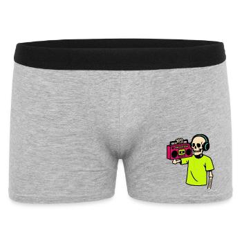 Neon Skeleton with Boombox – Retro Hip-Hop Vibes - Men's Boxer Shorts - heather grey - Front