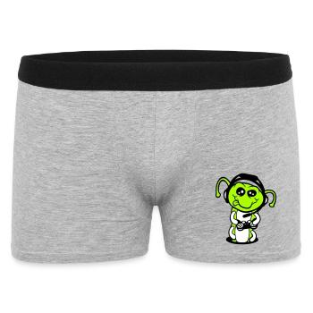 Gamer Raupe Nerd zocken Controller Konsole Spiel - Männer Boxer Shorts - Grau meliert - Vorne
