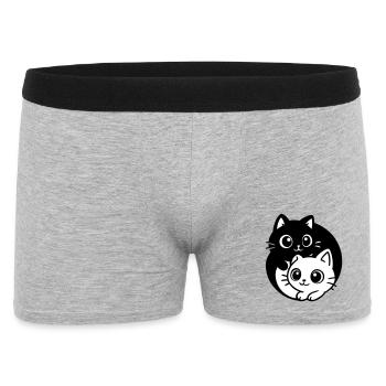 Ying Yang Kawaii Cats Icon - Men's Boxer Shorts - heather grey - Front
