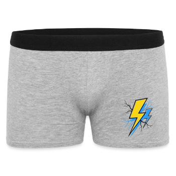 Blau Gelber Strahl - Männer Boxer Shorts - Grau meliert - Vorne