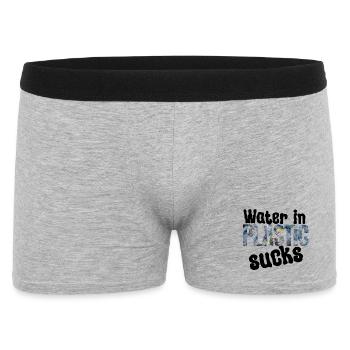 Water in plastic is annoying - Men's Boxer Shorts - heather grey - Front