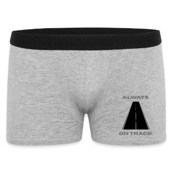 Always On Track – Motivational Saying for Sport & Al - Men's Boxer Shorts - heather grey - Front
