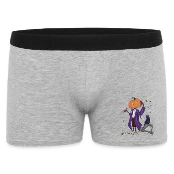 Dashing pumpkin in Purple Coat - Men's Boxer Shorts - heather grey - Front