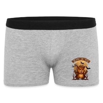 Vampirhamster  Meerschweinchen als Werwolf - Männer Boxer Shorts - Grau meliert - Vorne