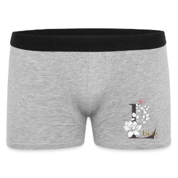 Buchstabe L  Luisa - Männer Boxer Shorts - Grau meliert - Vorne