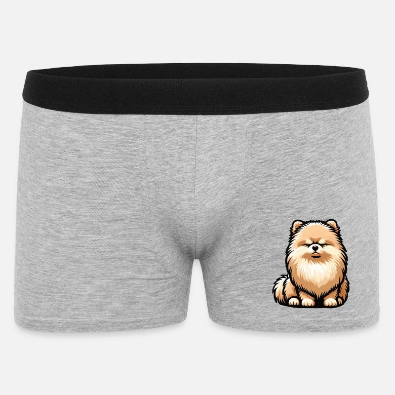 Zwergspitz Zwergspitze Spitzhund Zwergspitzhalter - Männer Boxer Shorts - Grau meliert
