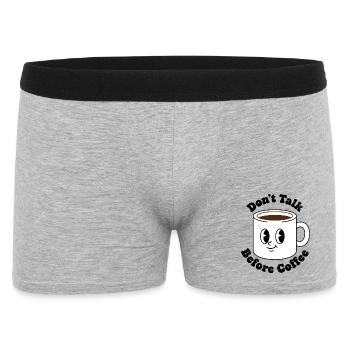 Kawaii Kaffeebecher Gesicht - Männer Boxer Shorts - Grau meliert - Vorne