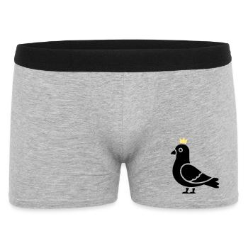 Taube mit Krone | König der Stadt Symbol - Männer Boxer Shorts - Grau meliert - Vorne