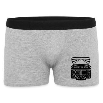 Silhouette d’avion volant de cockpit prêt à rouler - Boxer Homme - gris chiné - Devant
