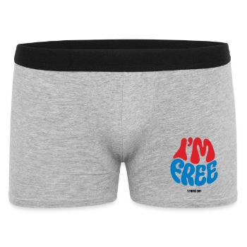 I'M FREE #1 - let's talk - Men's Boxer Shorts - heather grey - Front
