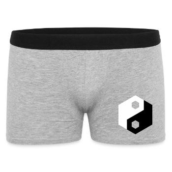 Découpe hexagonale Yin Yang - Boxer Homme - gris chiné - Devant