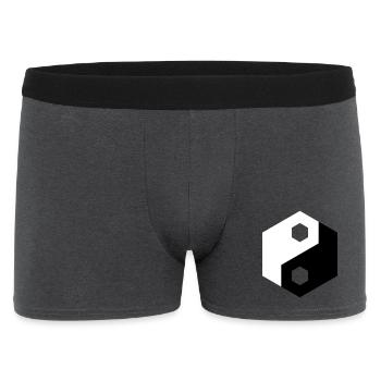 Découpe hexagonale Yin Yang - Boxer Homme - charbon - Devant