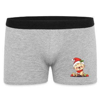 Look drôle de bébé de Noël en hiver - Boxer Homme - gris chiné - Devant