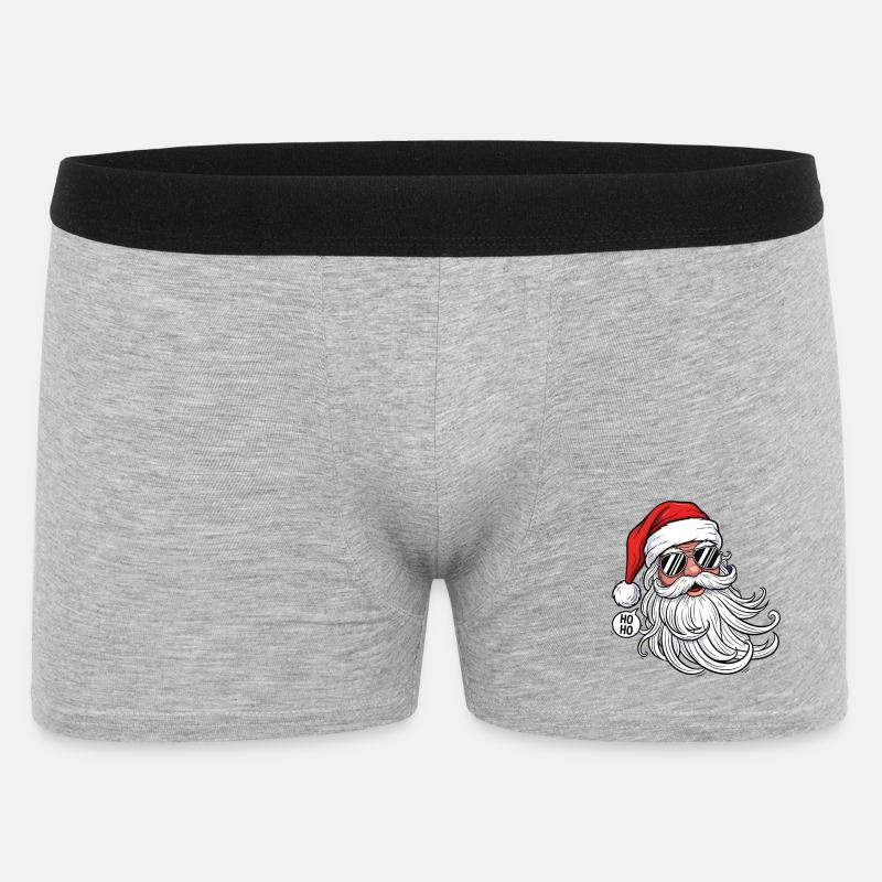 Cool Santa Comic Head with Sunglasses - Men's Boxer Shorts - heather grey