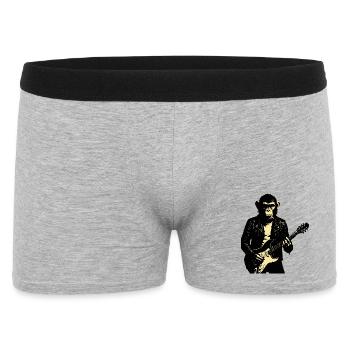 Rock Monkey Gitarrist in Leder - Männer Boxer Shorts - Grau meliert - Vorne
