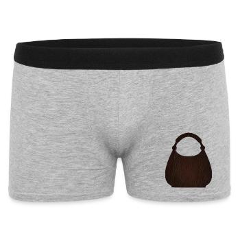 Braune Ledertaschentextur - Männer Boxer Shorts - Grau meliert - Vorne